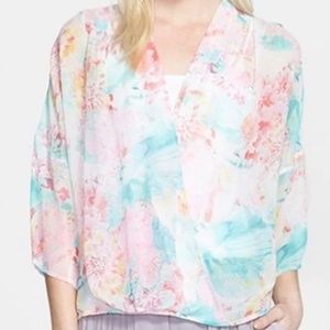 NWT Chelsea28 Pink Prism Kouture Floral Blouse